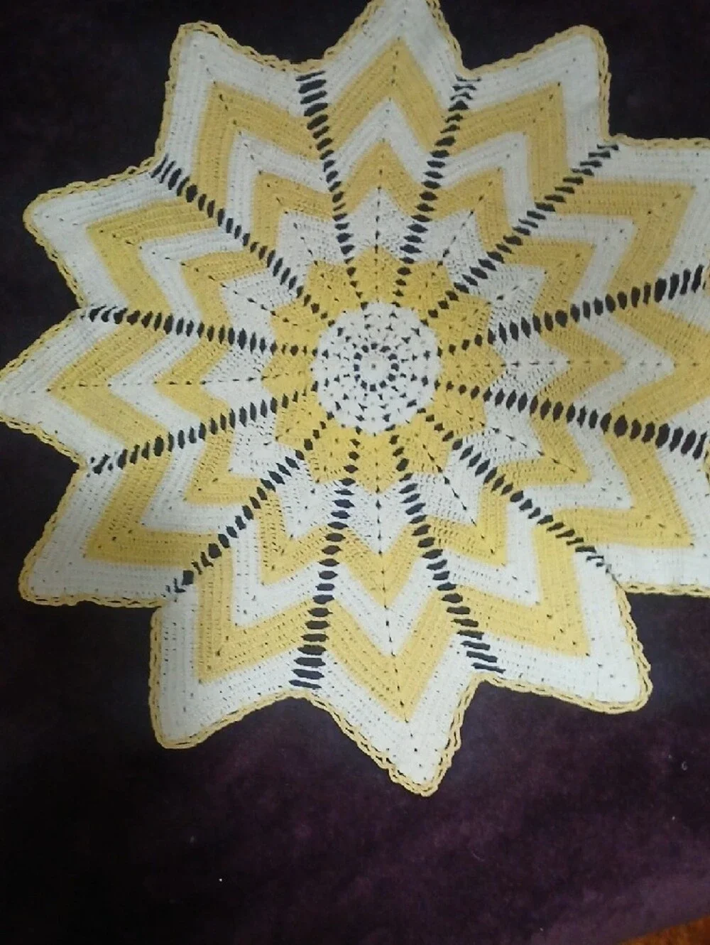 Vintage Handmade Crochet Doilies Set - Cream, Red, Yellow, Green, Pink - Picture 2 of 6